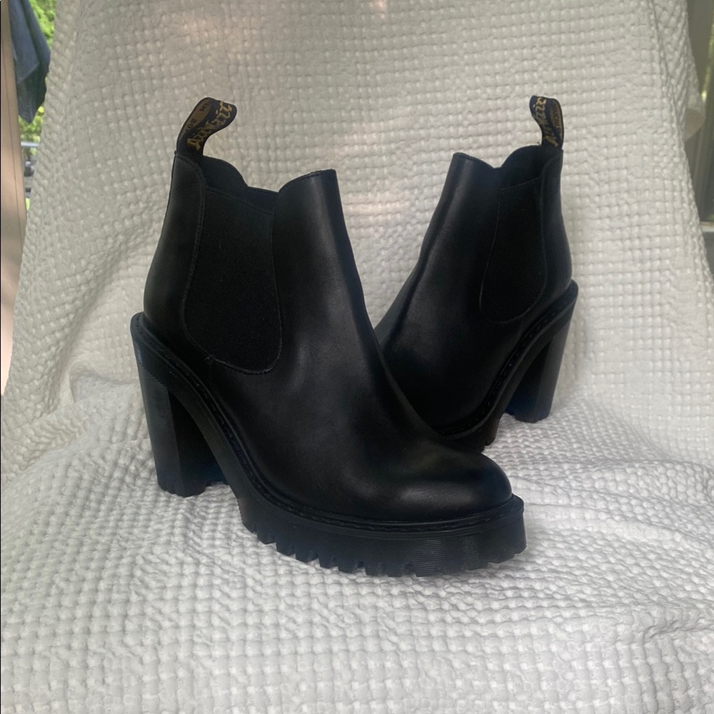 Dr. Martens Black Heeled Boots with Block Heel